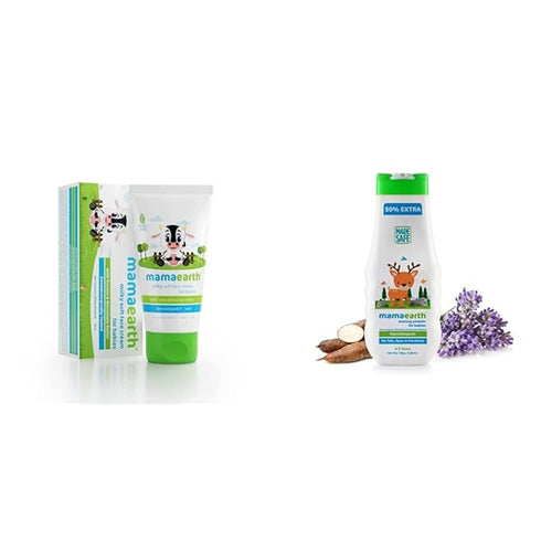 Mamaearth Milky Soft Natural Baby Face Cream & dusting Powder